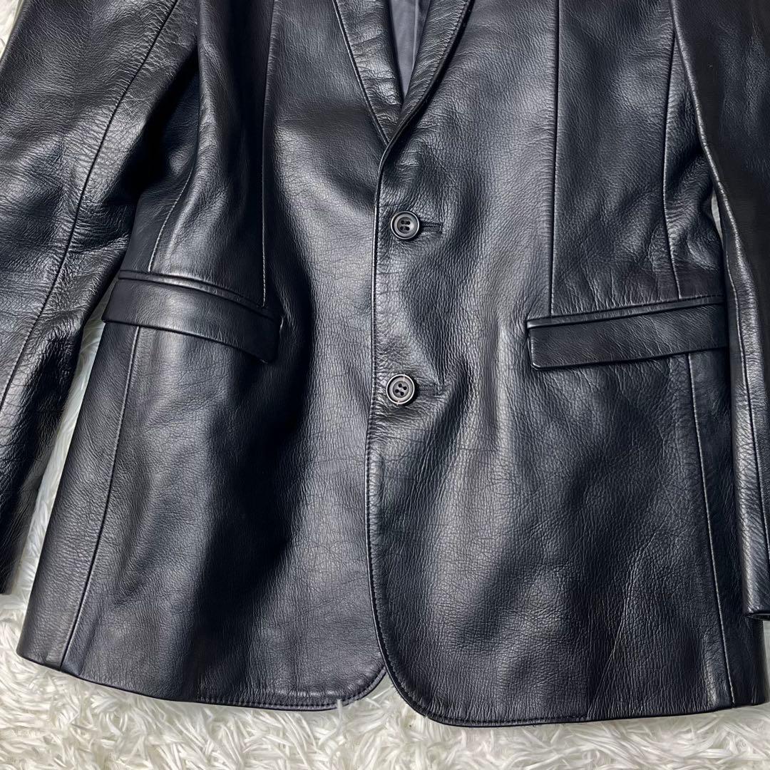【美品】LOUNGE LIZARD レザー テーラードジャケット ホースレザー