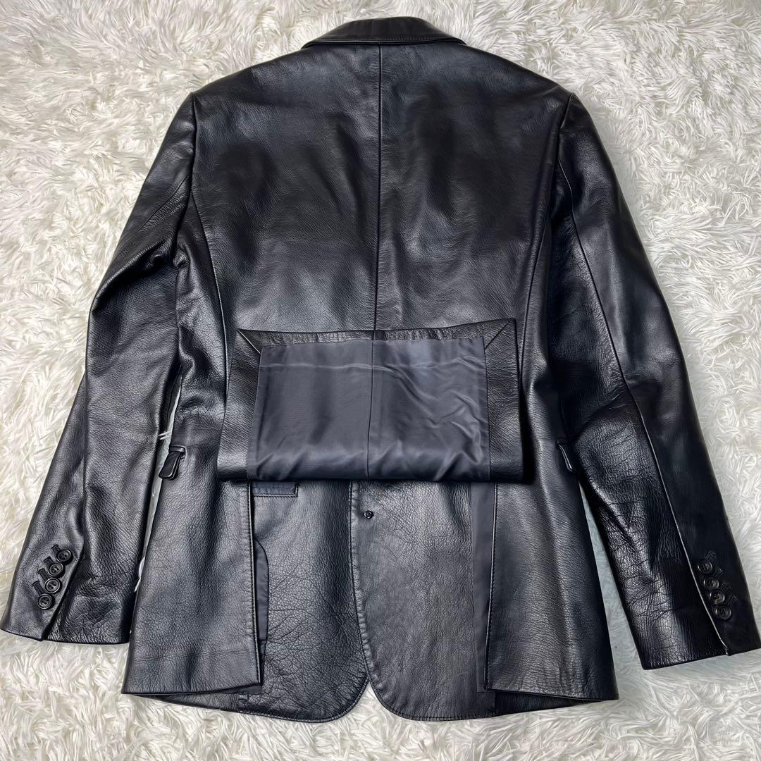 【美品】LOUNGE LIZARD レザー テーラードジャケット ホースレザー