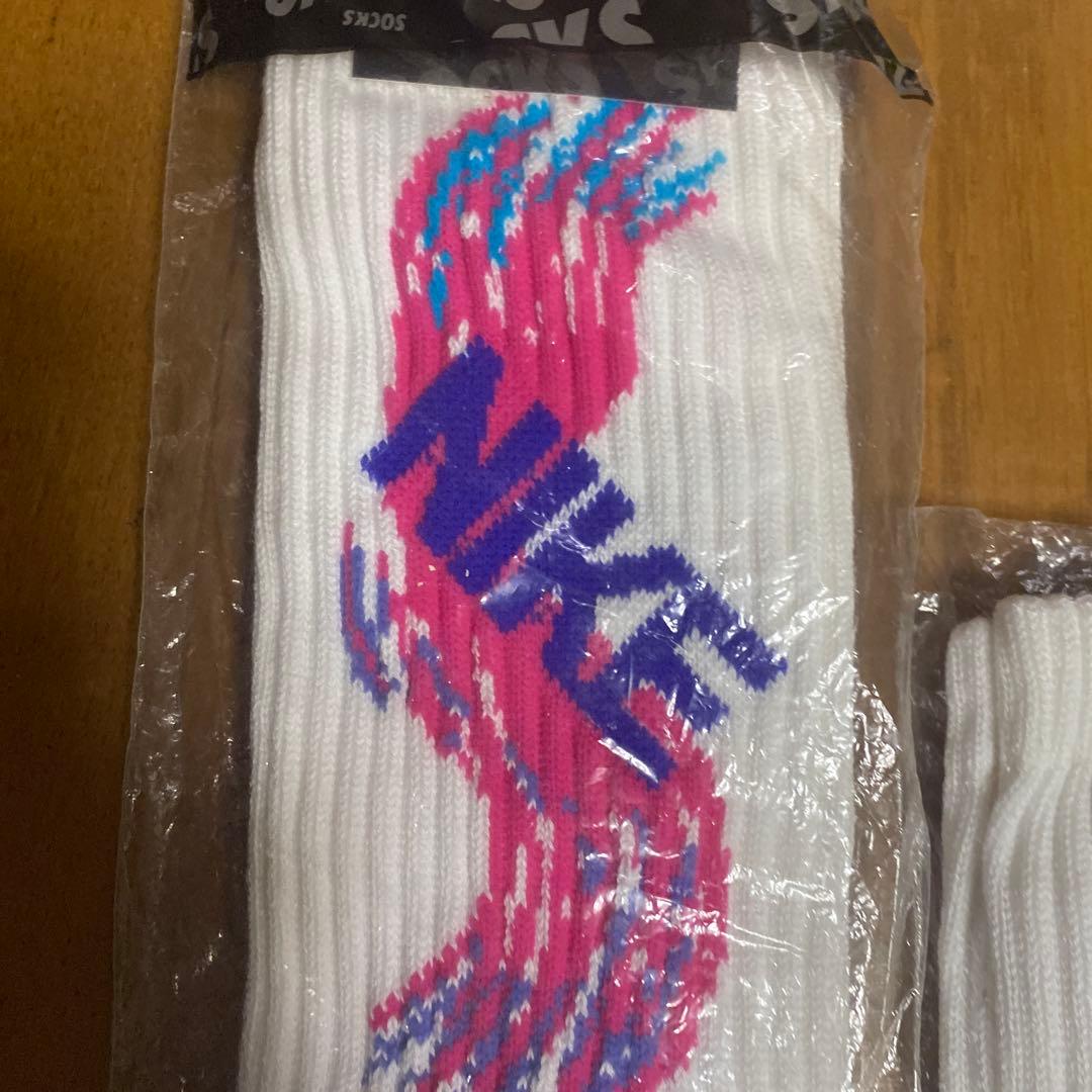 90年代初期 ヴィンテージ NIKE 厚手 パイル ハイソックス 2足セット
