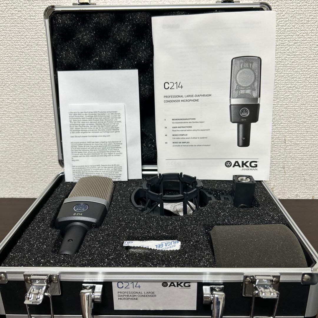 AKG C214 コンデンサーマイク 純正ケース ショックマウント