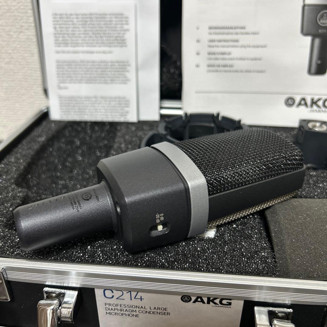 AKG C214 コンデンサーマイク 純正ケース ショックマウント
