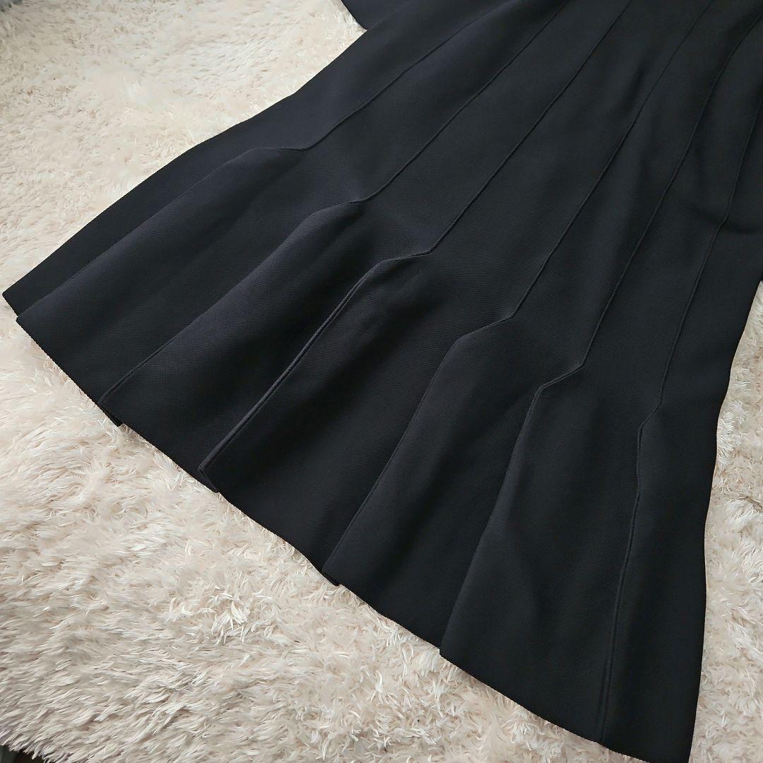 25AW☆極美品 ヒロコ コシノ デザインヘムニットワンピース 黒 L