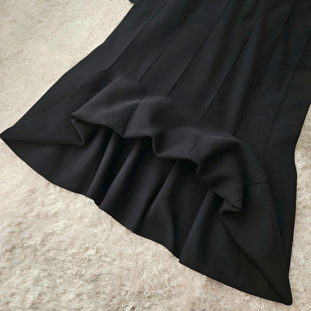 25AW☆極美品 ヒロコ コシノ デザインヘムニットワンピース 黒 L