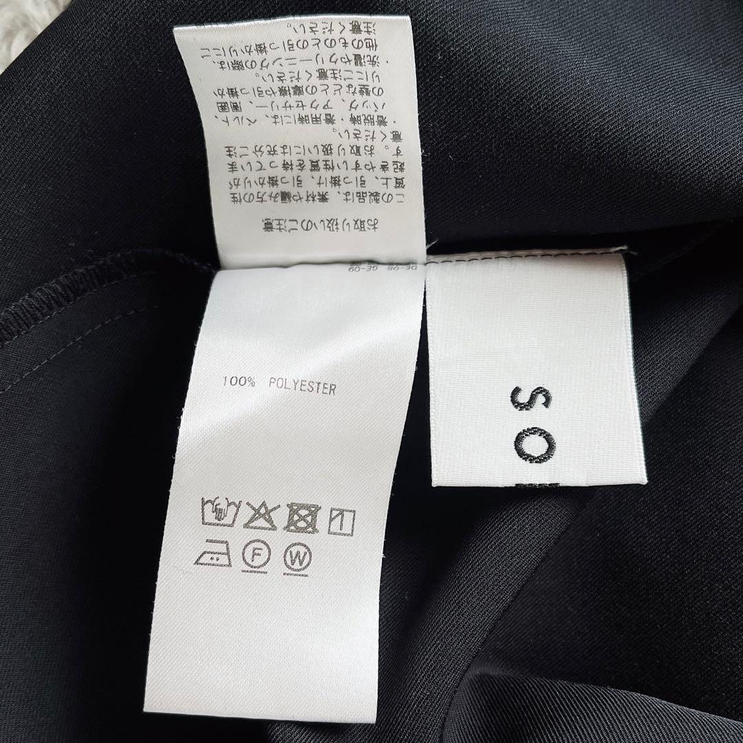 【美品】ソージュ バンドカラーワンピース オケージョンワンピース 濃紺とろみ素材