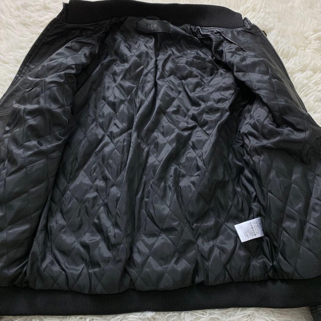 美品■AKM レザージャケット 羊革 ラムレザー ブラック XL