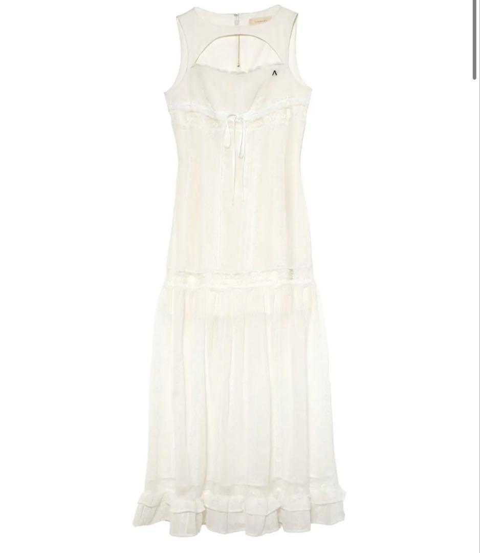 ワンピース Amelia lace long dress andmary white