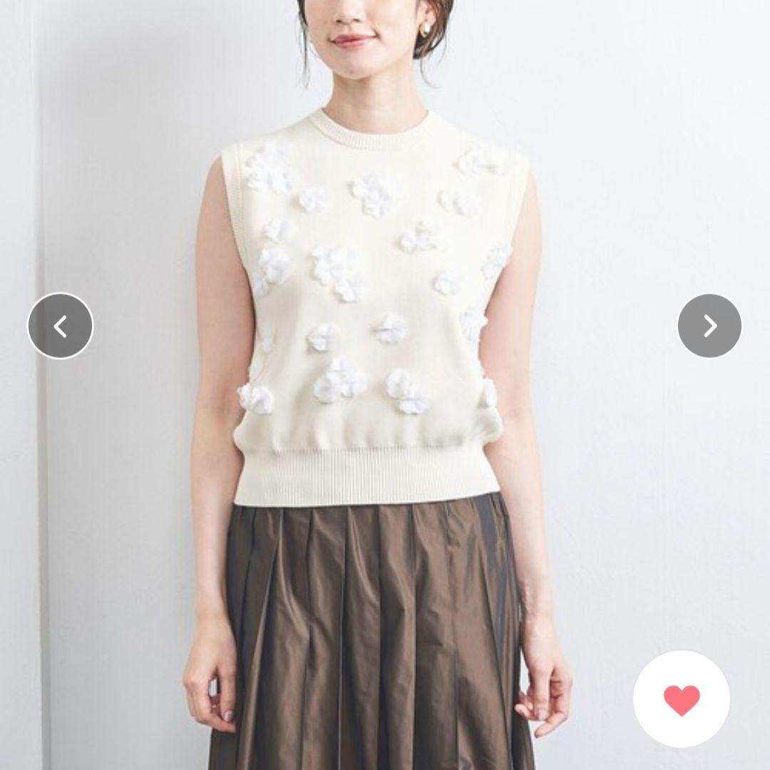 UNITED ARROWS 3D フラワーモチーフ ノースリーブニットベスト