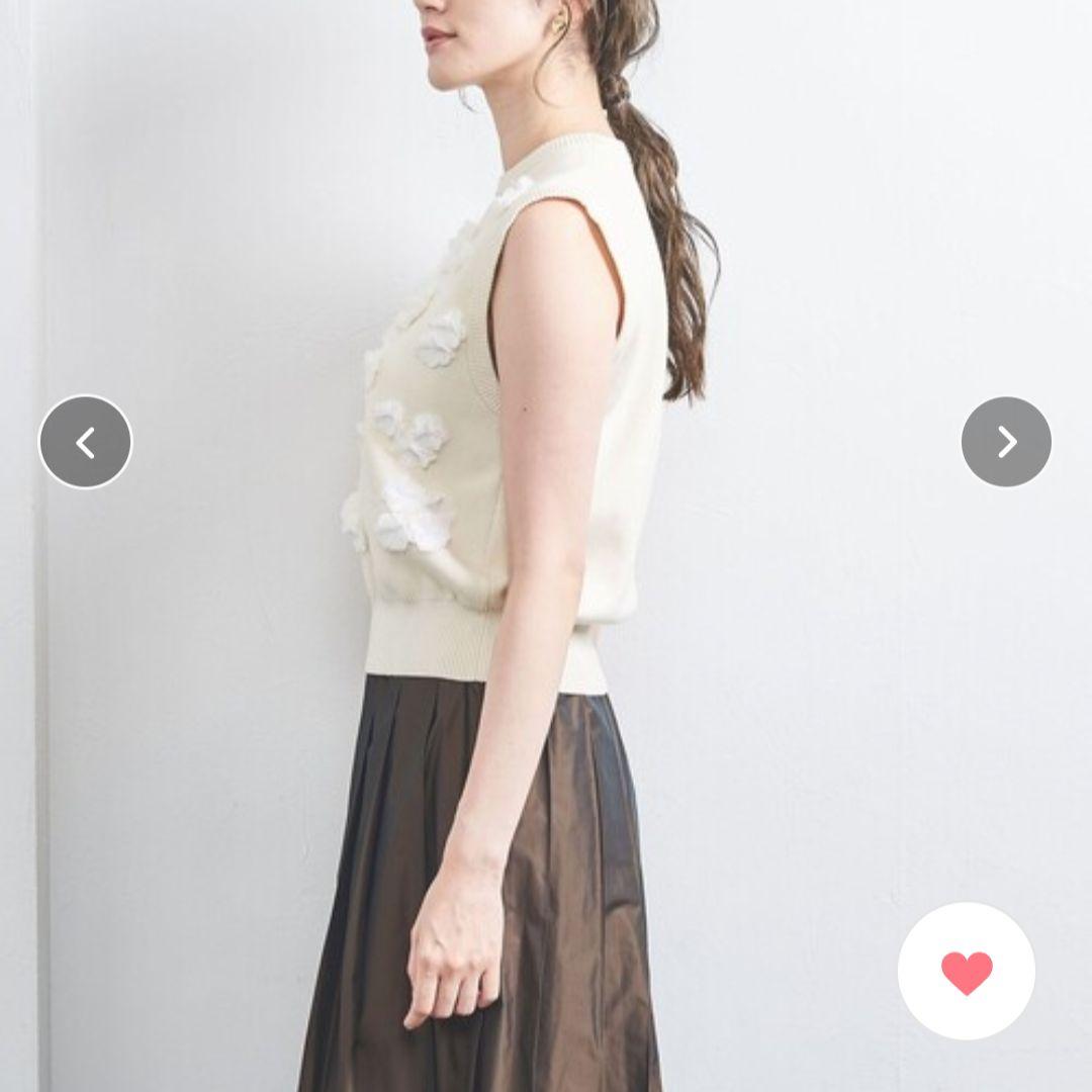 UNITED ARROWS 3D フラワーモチーフ ノースリーブニットベスト