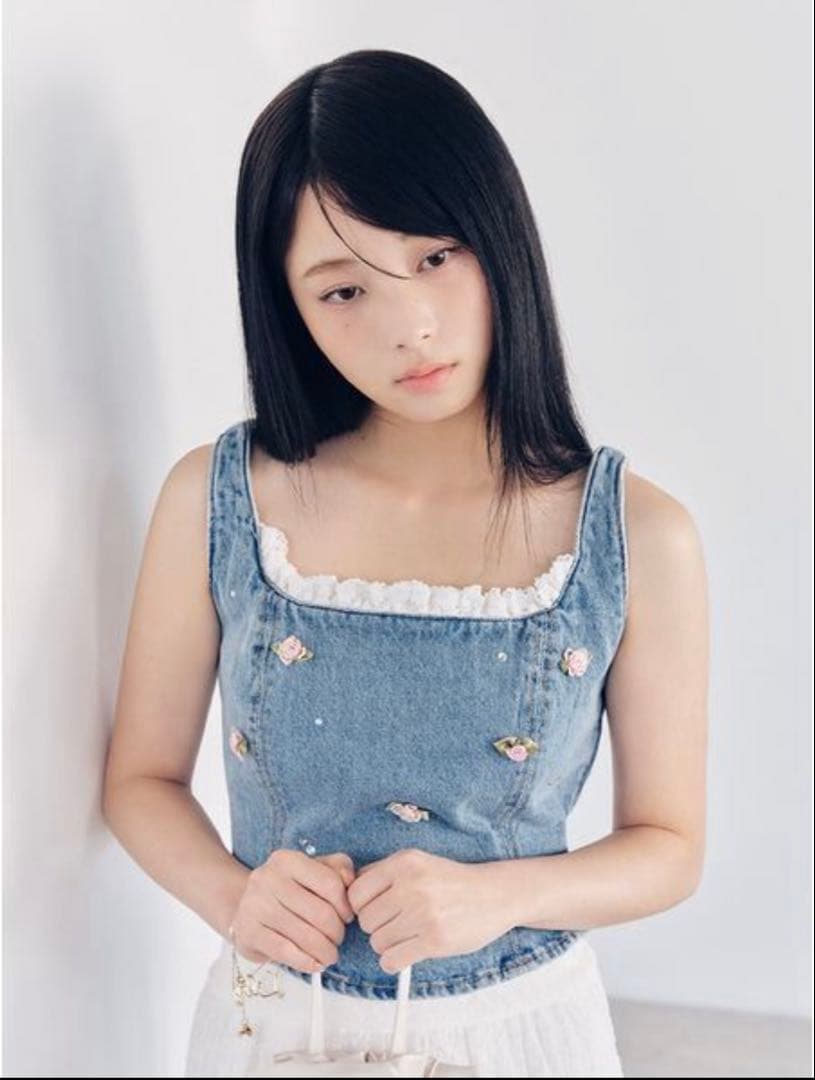 [L.B CANDY STOCK] バリエーションビジューデニムビスチェ
