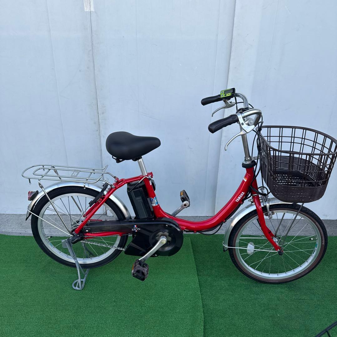 YAMAHAヤマハ電動アシスト自転車20インチ バッテリー12.3Ahレッド美品