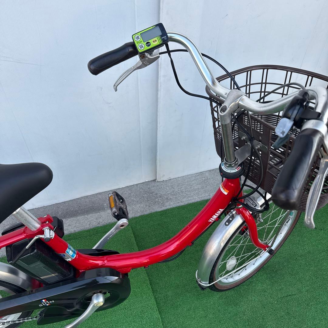 YAMAHAヤマハ電動アシスト自転車20インチ バッテリー12.3Ahレッド美品