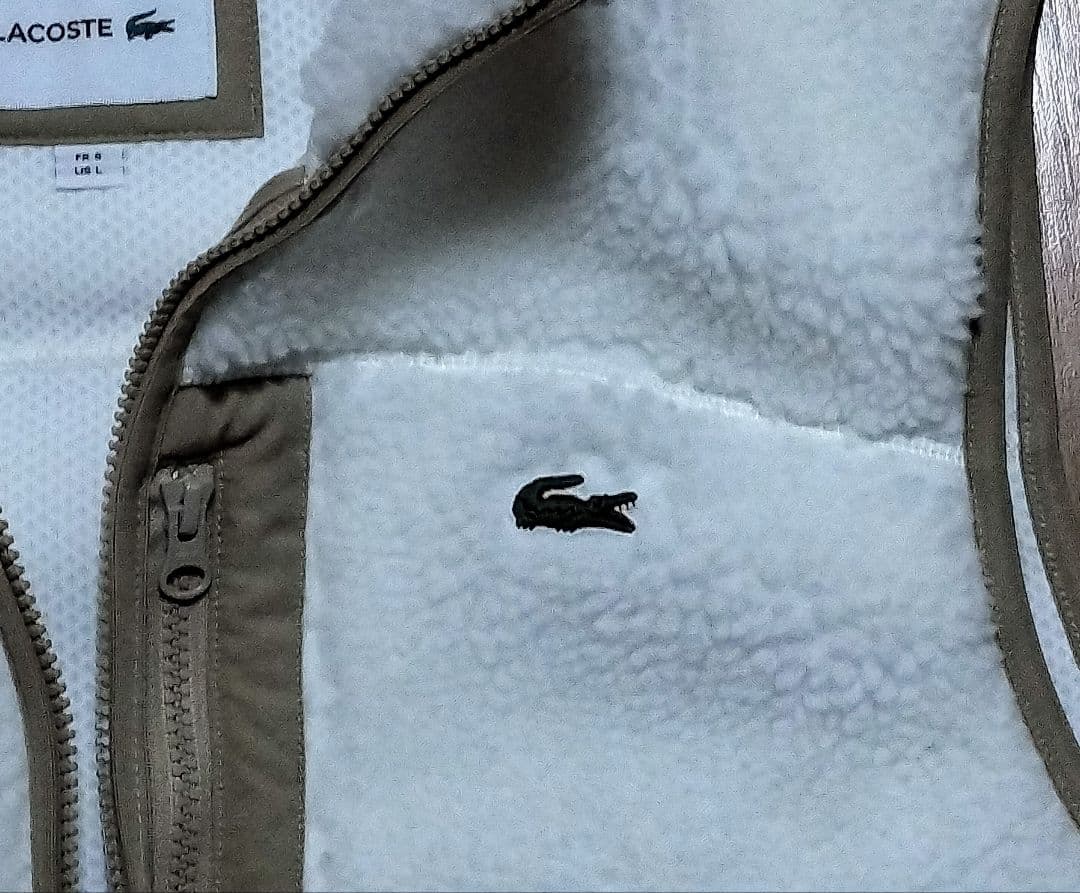Lacoste シェルパフリースベスト ホワイト 5（L）