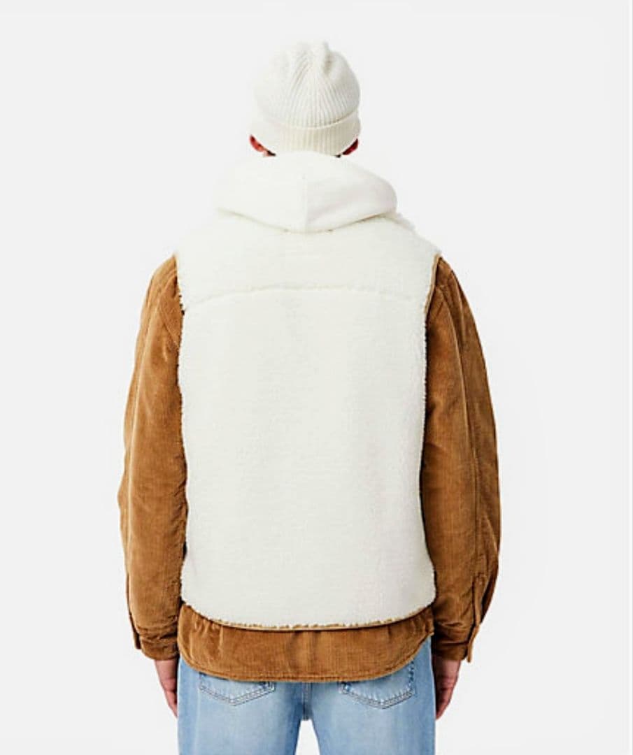 Lacoste シェルパフリースベスト ホワイト 5（L）