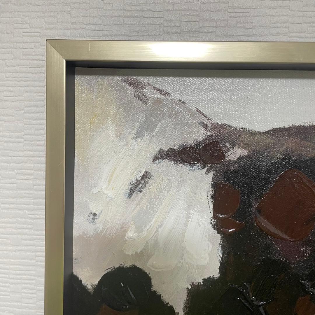 犬と猫　絵画 オイルペイントアート ベストフレンド (L) 油絵　犬と猫
