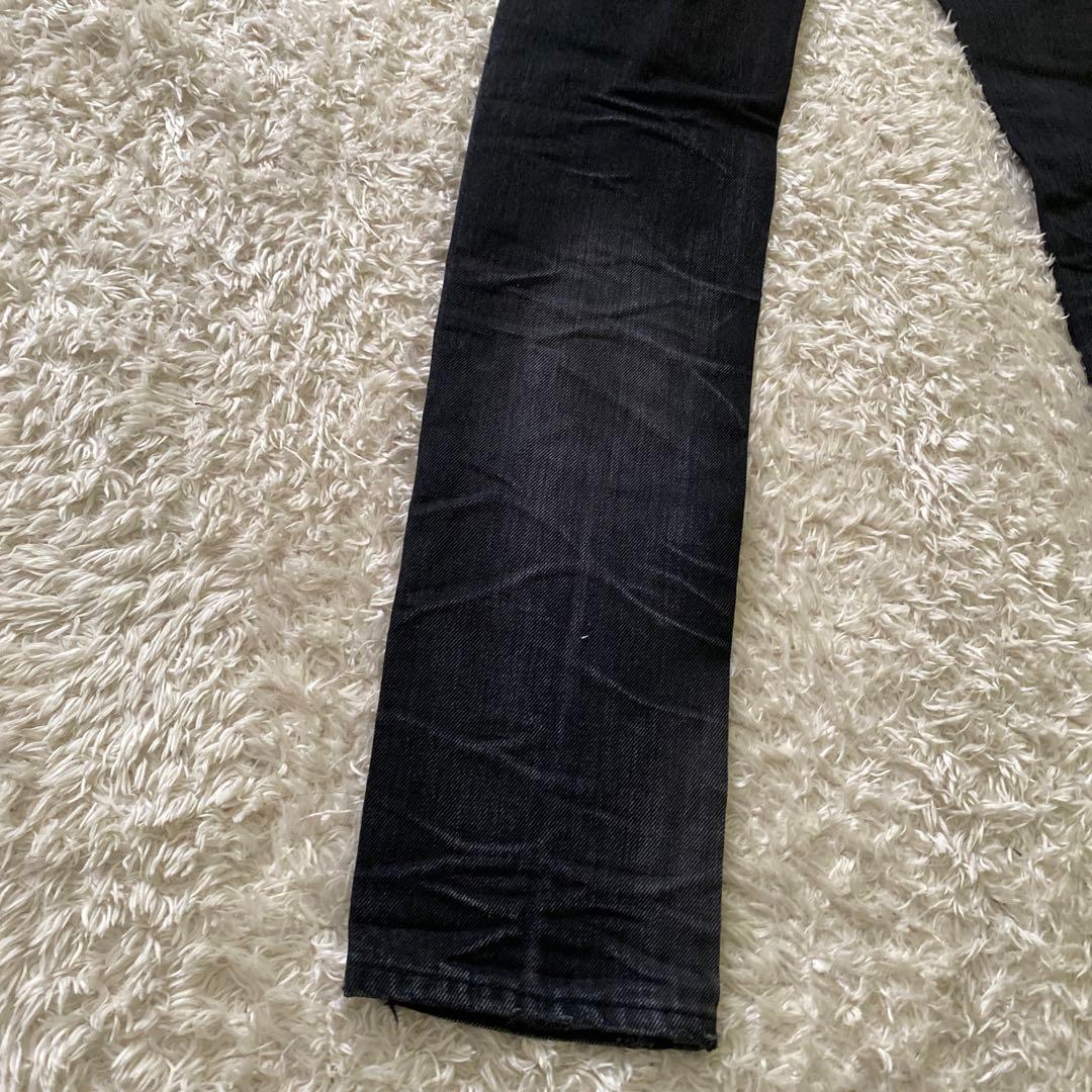 新品！00s Pledge プレッジ デニムパンツ　ダメージ加工　ブラック　46