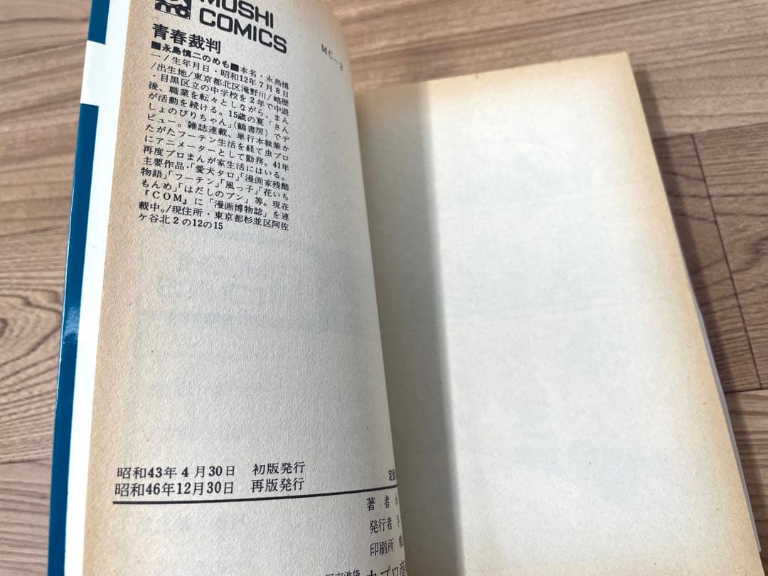 【スリップ・チラシ・ハガキ付】青春裁判 永島慎二 レア