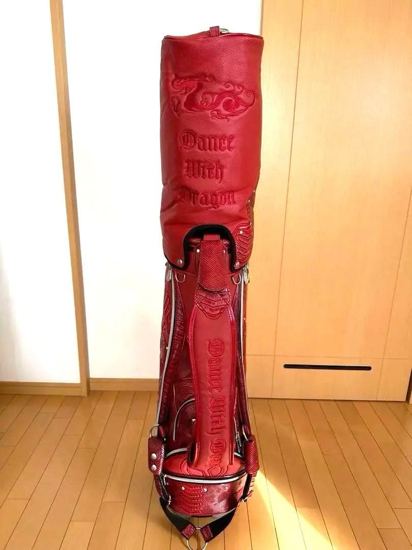 ✴︎美品✴︎ ダンスウィズドラゴン ゴルフバッグ クロコ型押し レッド