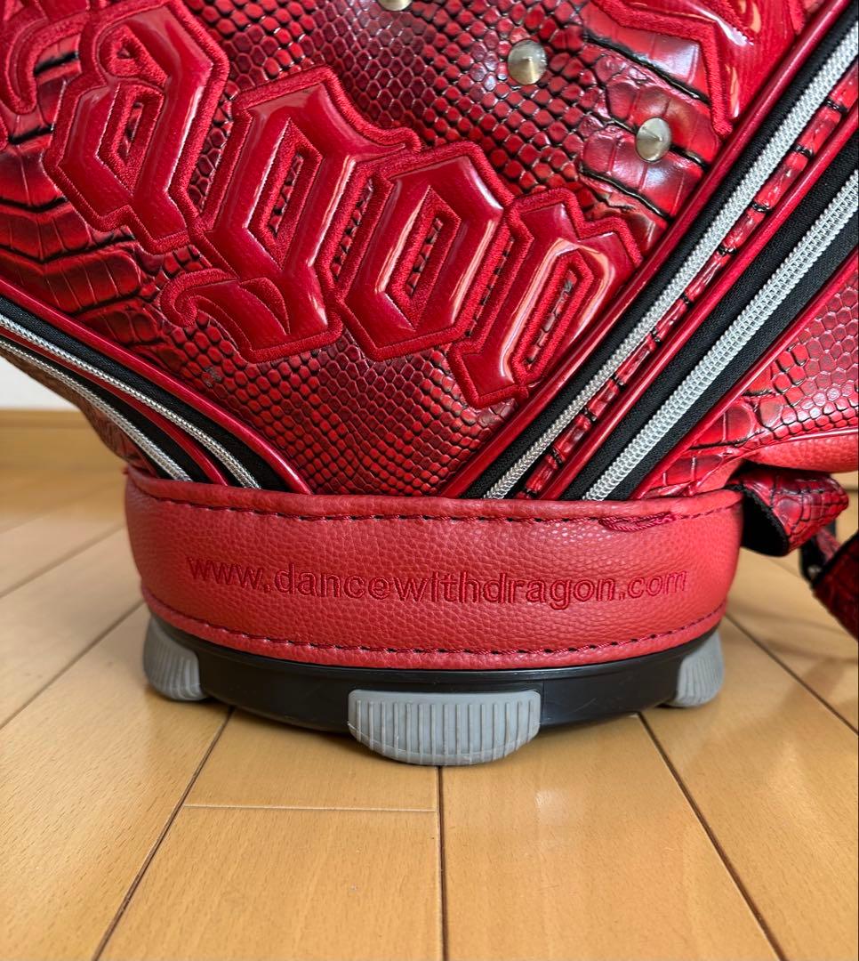 ✴︎美品✴︎ ダンスウィズドラゴン ゴルフバッグ クロコ型押し レッド