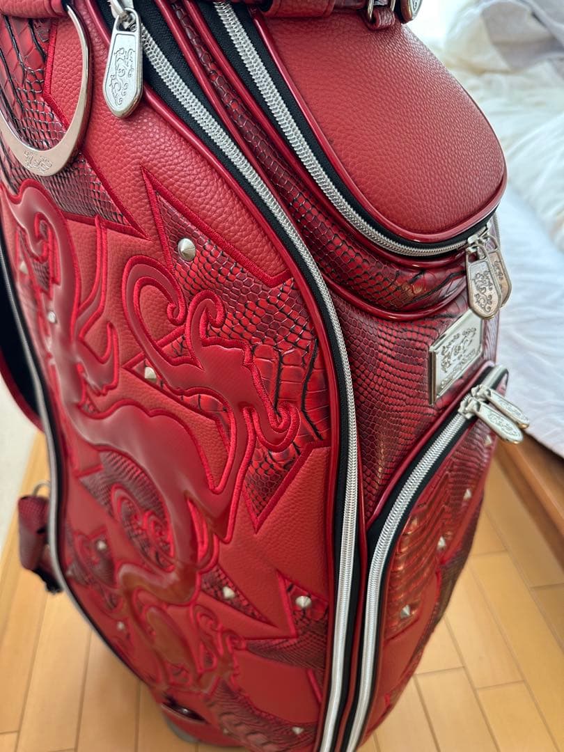 ✴︎美品✴︎ ダンスウィズドラゴン ゴルフバッグ クロコ型押し レッド