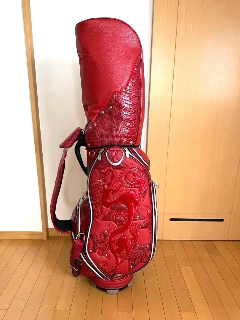 ✴︎美品✴︎ ダンスウィズドラゴン ゴルフバッグ クロコ型押し レッド