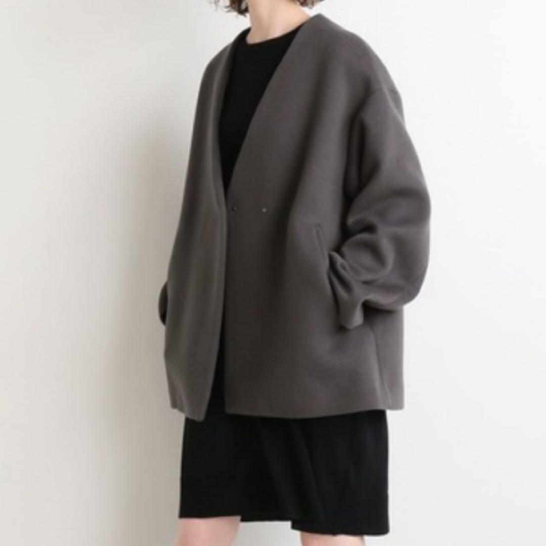 IENA イエナ MANTECO ショートコート 38 ノーカラーコート ウール
