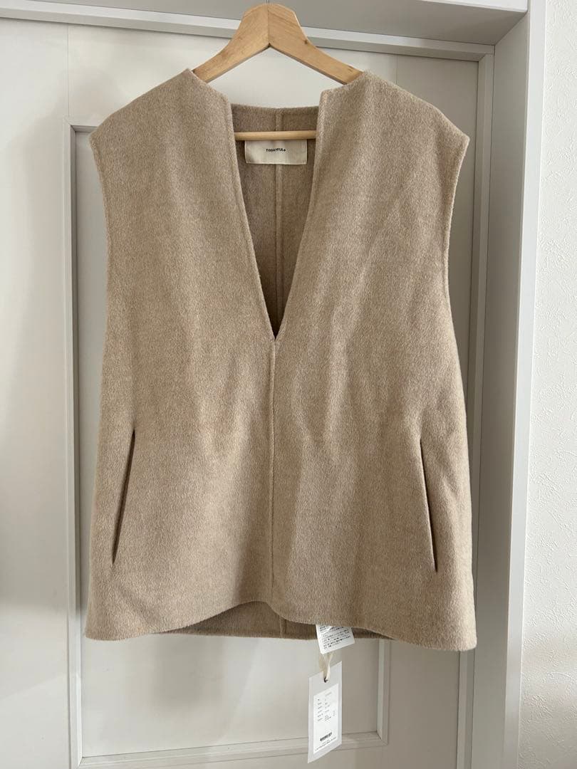 TODAYFUL キーネックウールベスト ベージュ