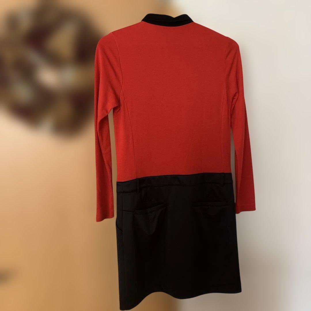 美品  Golf ワンピース M 赤黒 バイカラー