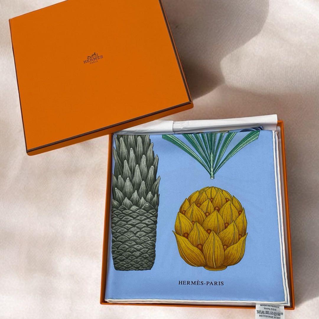 ［未使用］HERMES カレ90 ヤシの目録Index Palmarumスカーフ
