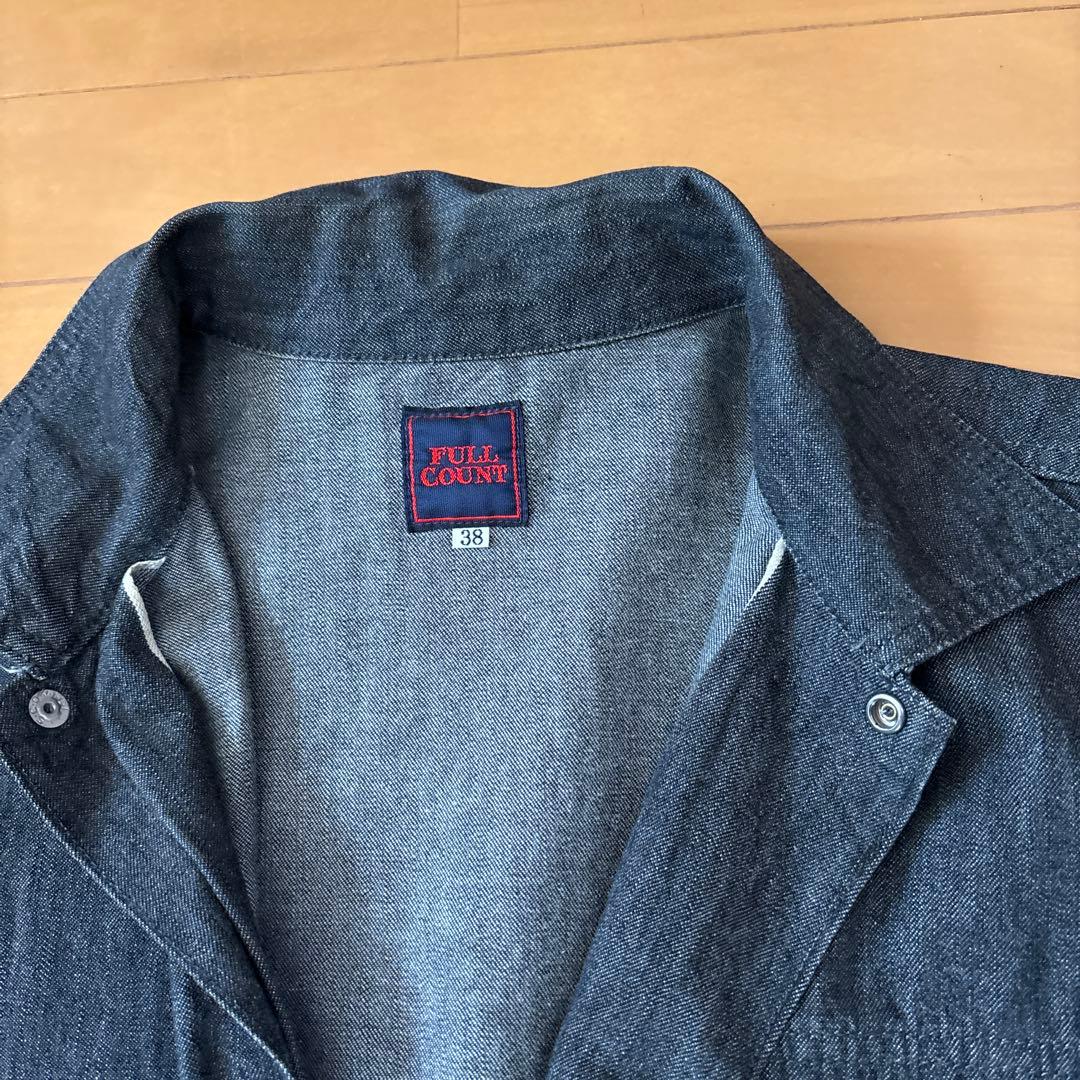 フルカウント　デニム コーチジャケット黒 サイズ38