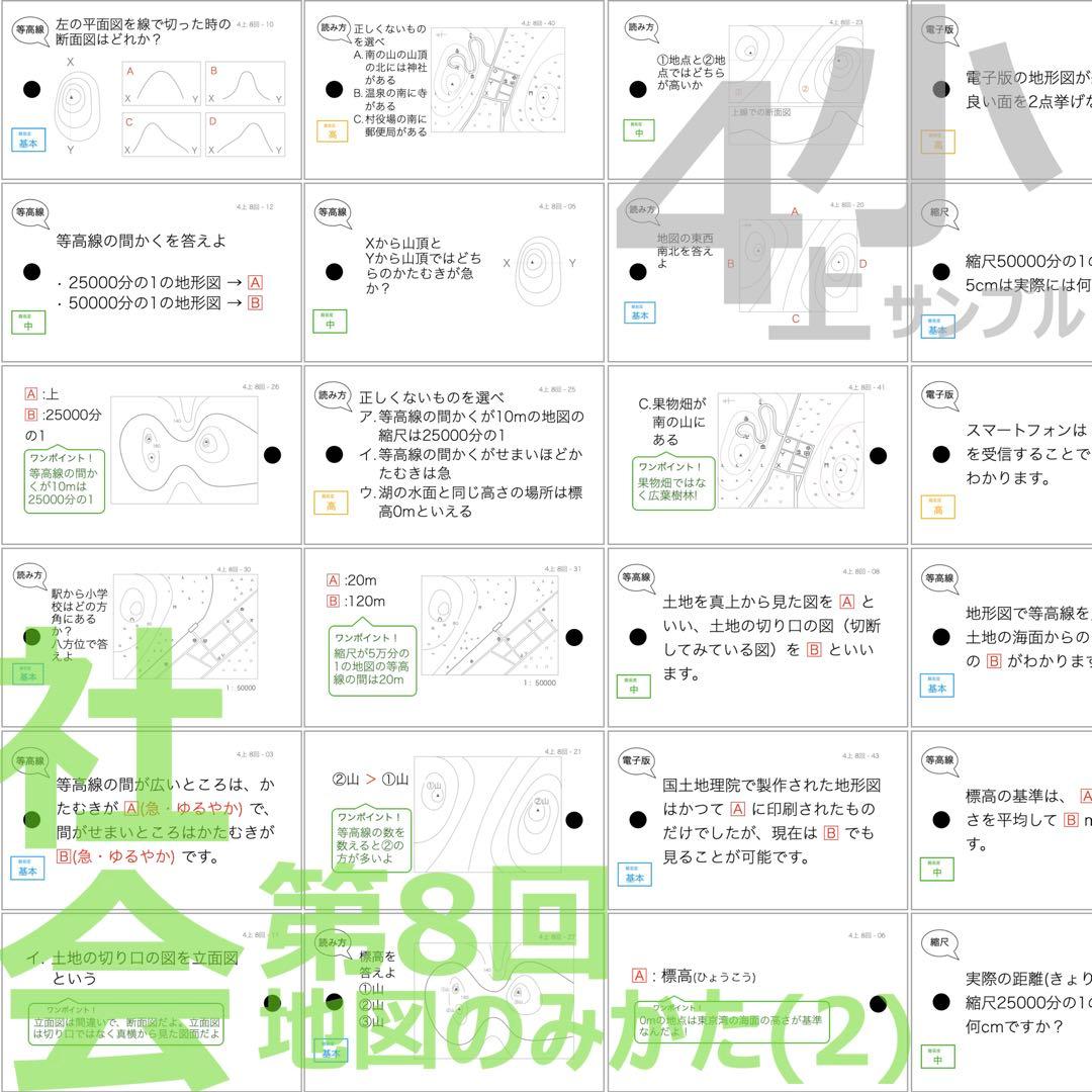 中学受験 暗記カード【4年上 社会・理科 6-19回】組分けテスト対策 予シリ
