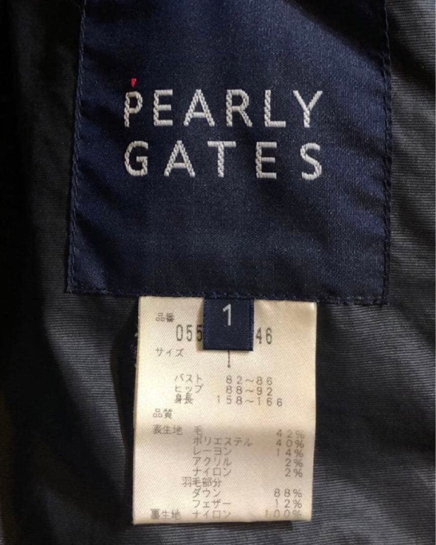 PEARY GATES/パーリーゲイツ/ダウンベスト/ブラック×ドット