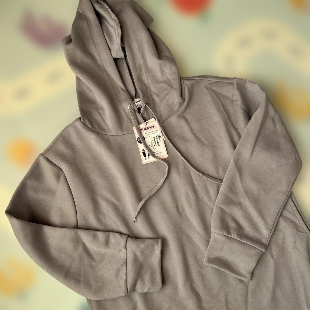 マタニティ　服　ワンピース　授乳服　M ブラック　グレー　パープル