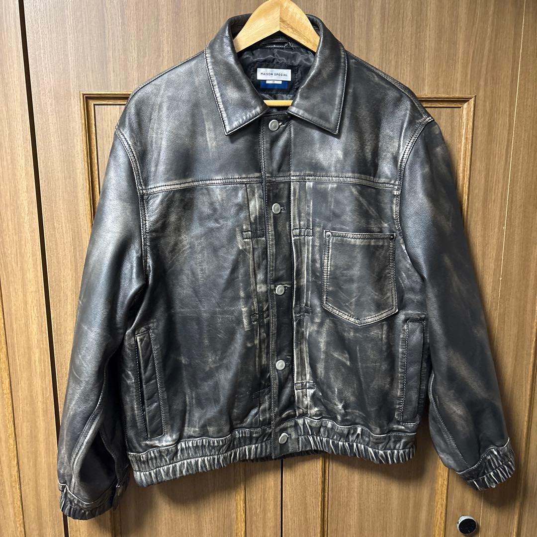 メゾンスペシャル　Sheep Leather Trucker Jacket