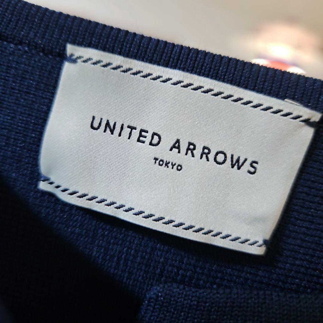 未使用⭐UNITED ARROWS⭐Pイレギュラーフリルベスト アシンメトリー紺