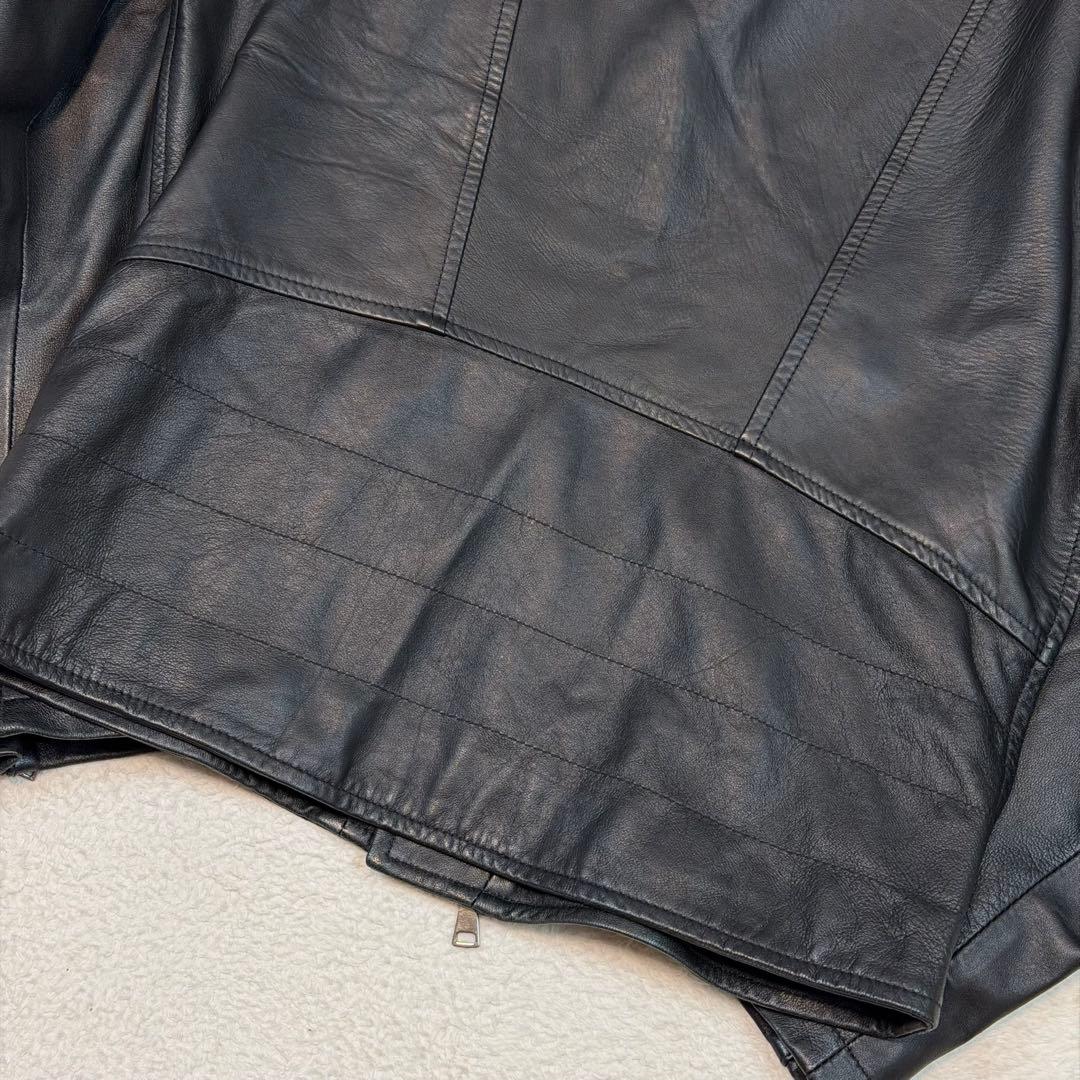 美品 XLサイズ DACUTE ライダースジャケット イタリア製 羊革 wジップ