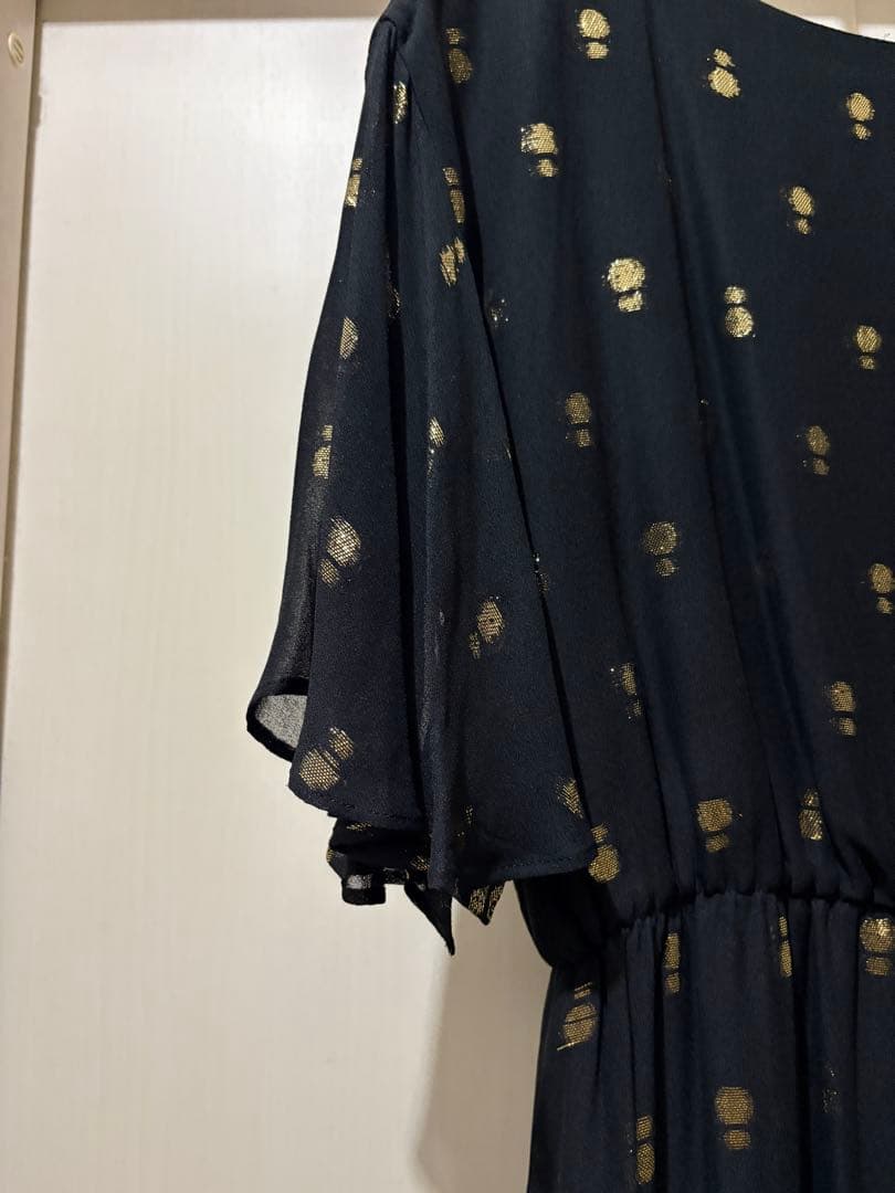 定価27500円　BY DRESS ラメジャカードラッフルスリーブドレス