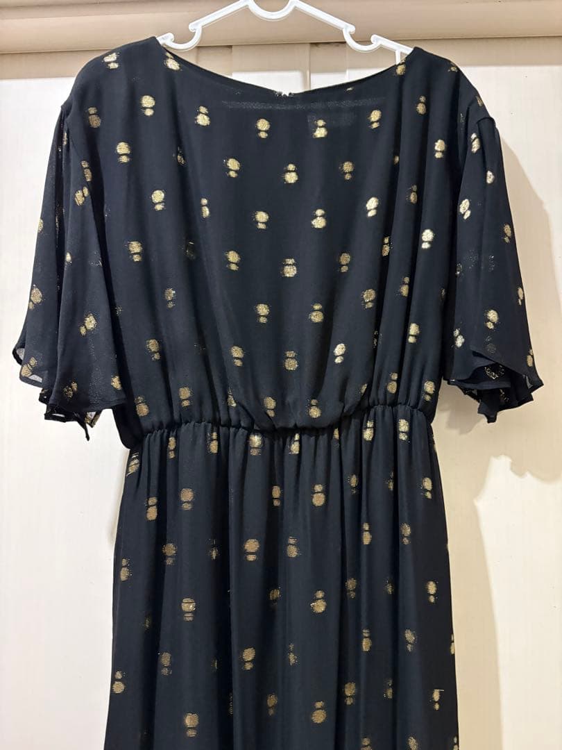 定価27500円　BY DRESS ラメジャカードラッフルスリーブドレス