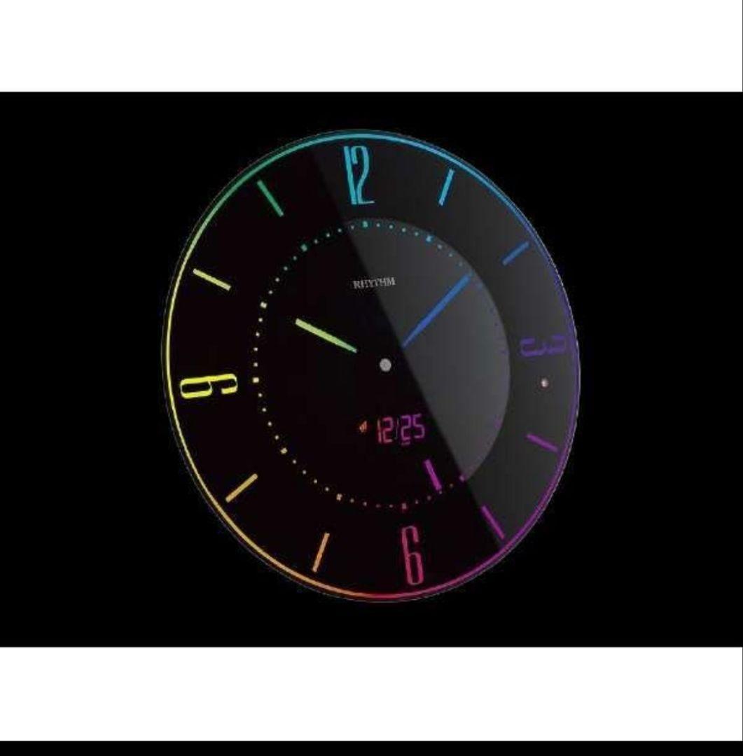 RIHTHM 電波時計 ブラック 超薄型 LEDライト　iroriaA