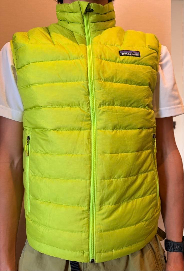 patagonia ダウンベスト XS 蛍光イエロー