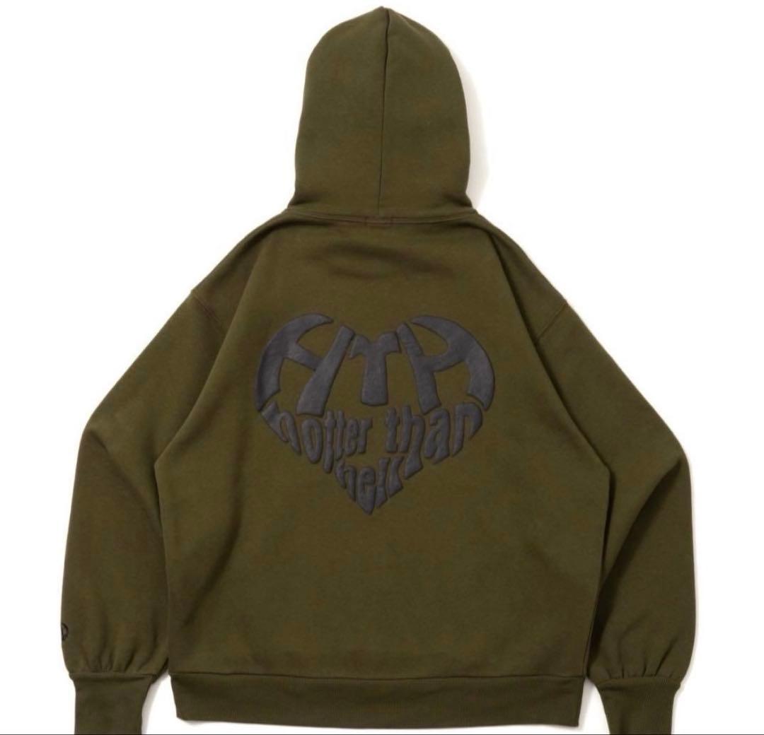 k*i様 HTHパーカーHeart logo hoodie カーキー