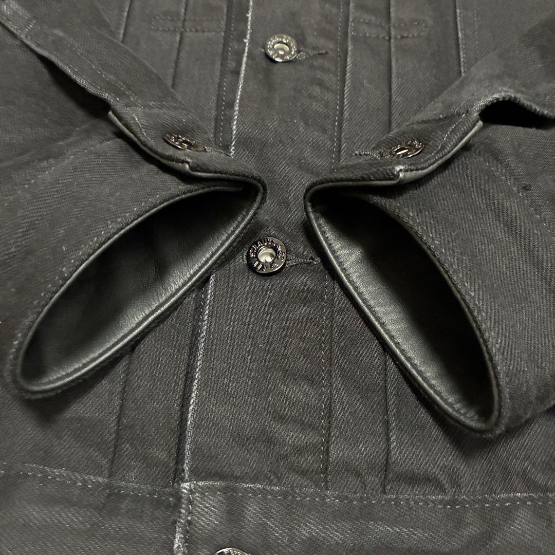 EDIFICE 別注 Levi’s トラッカージャケット 黒 襟レザー M