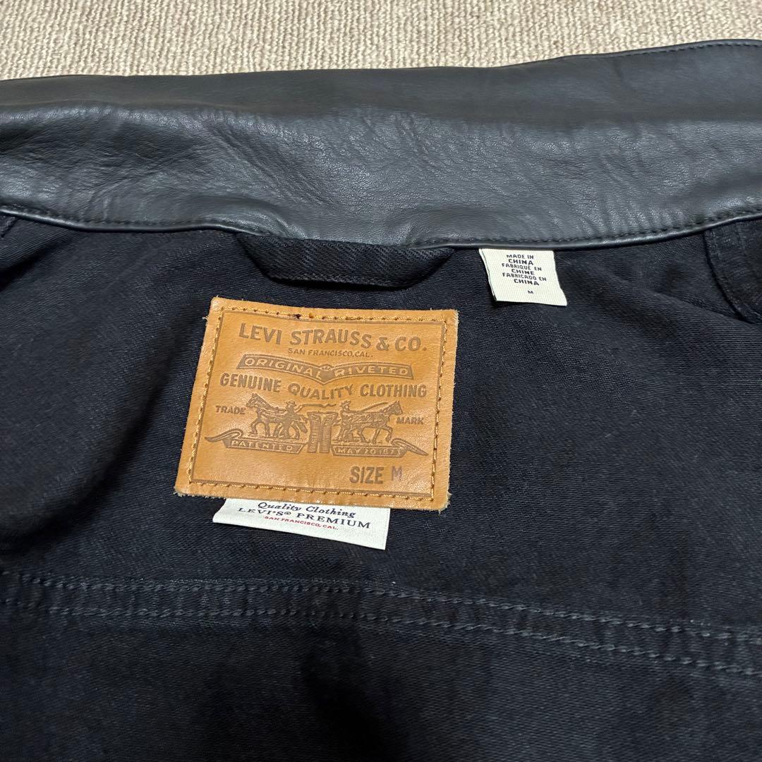 EDIFICE 別注 Levi’s トラッカージャケット 黒 襟レザー M