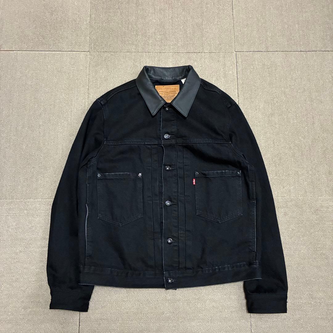 EDIFICE 別注 Levi’s トラッカージャケット 黒 襟レザー M