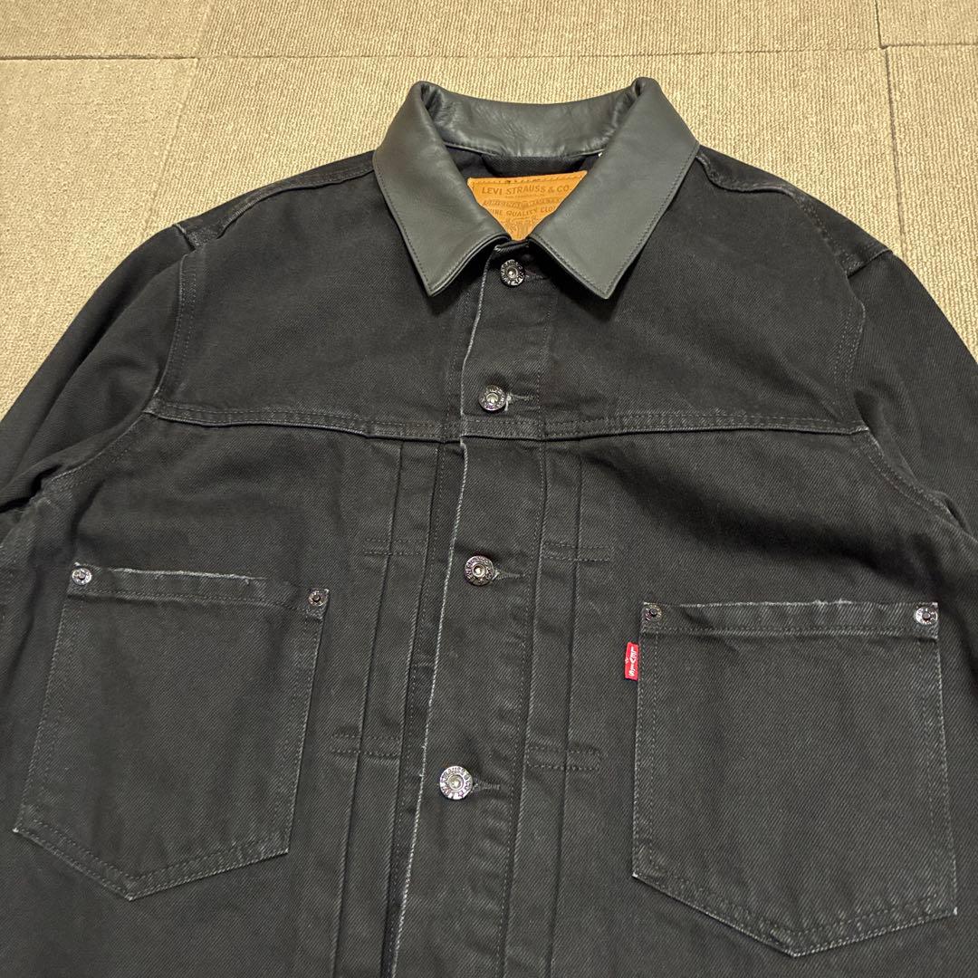 EDIFICE 別注 Levi’s トラッカージャケット 黒 襟レザー M