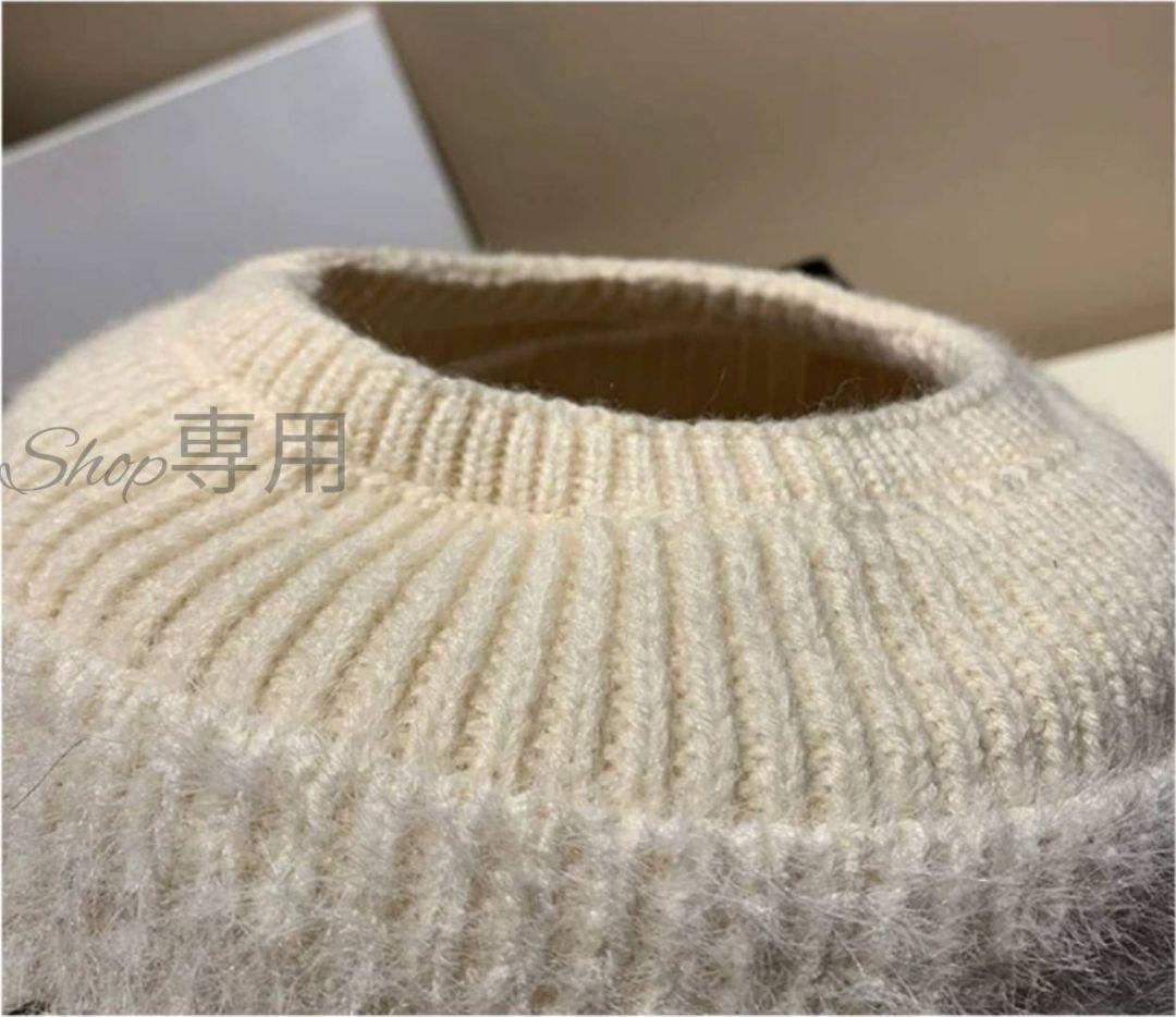 新品 白 ニット帽 つば付き 黒 耳当て サンバイザー ゴルフ レディース