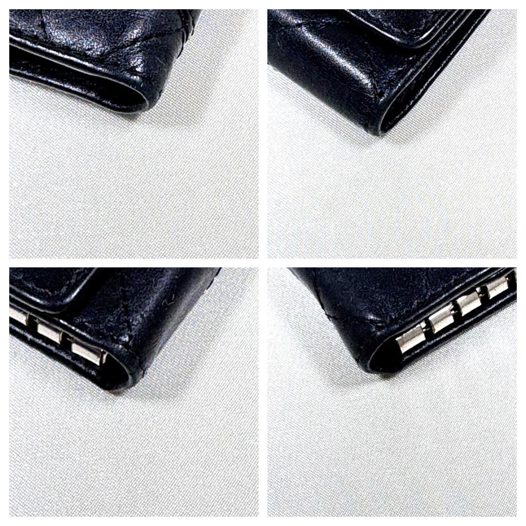 CHANEL カンボン ブラック ピンク キーケース キルティング
