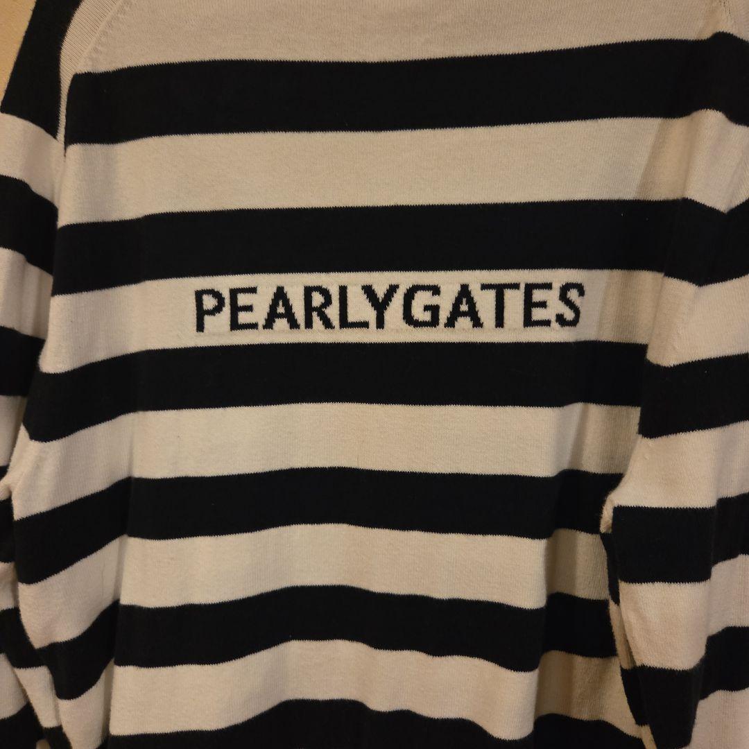 PEARLY GATES ストライプ ハイネックセーター