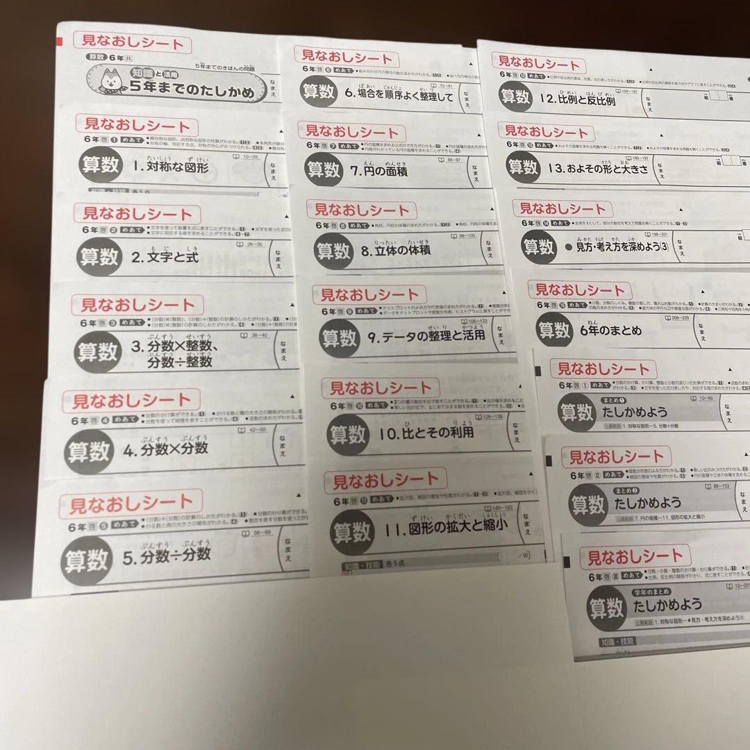【最新版】小学6年　算数　見なおしシート　令和7年度　１年分
