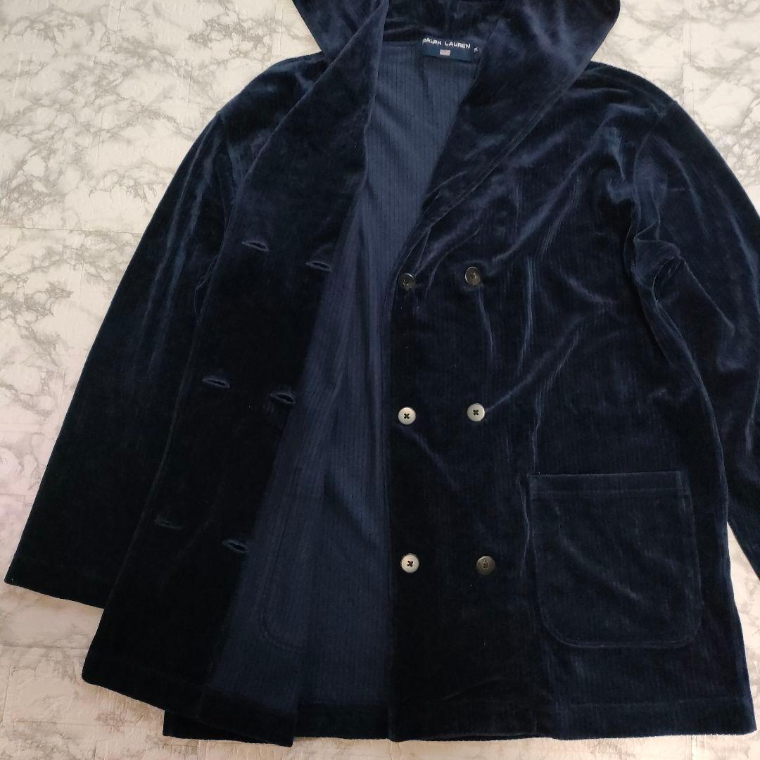 【希少】POLO SPORT　90s　ベロア　ダブルブレスト　フーディジャケット