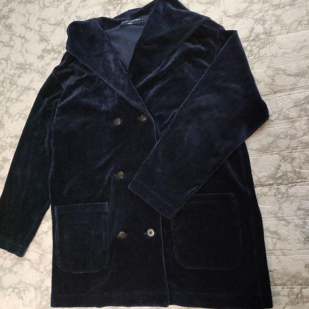 【希少】POLO SPORT　90s　ベロア　ダブルブレスト　フーディジャケット